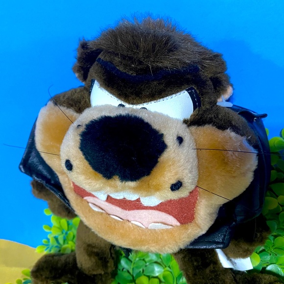 WARNER BROS LOONEY TUNES VTG 90s TASMANIAN DEVIL TAZ WEARING BLACK JACKET 10” - Picture 6 of 12